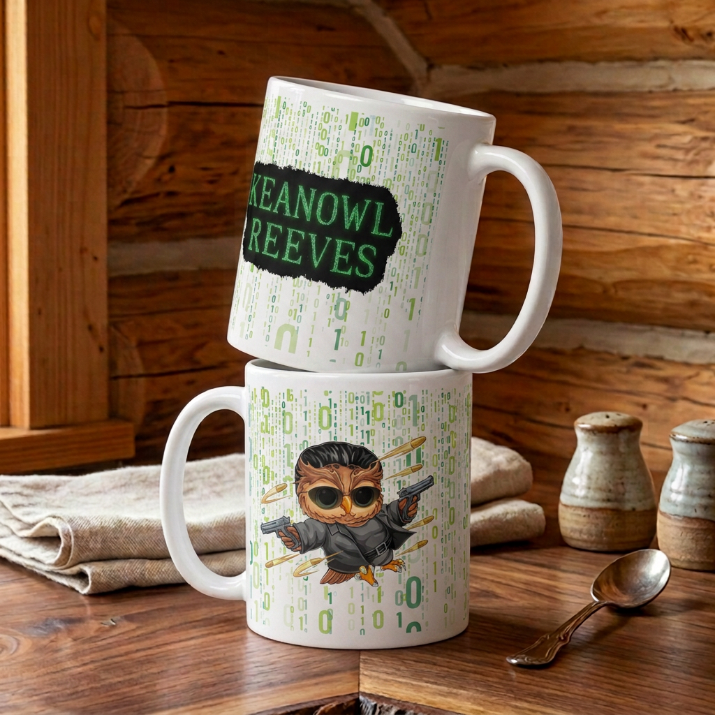 Keanowl Reeves ceramic mug