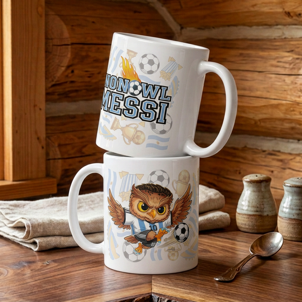 Lionowl Messi ceramic mug