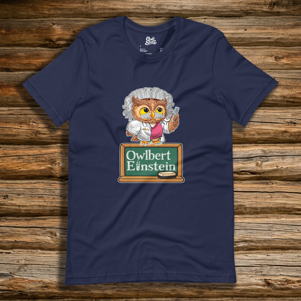 Owlbert Einstein t-shirt