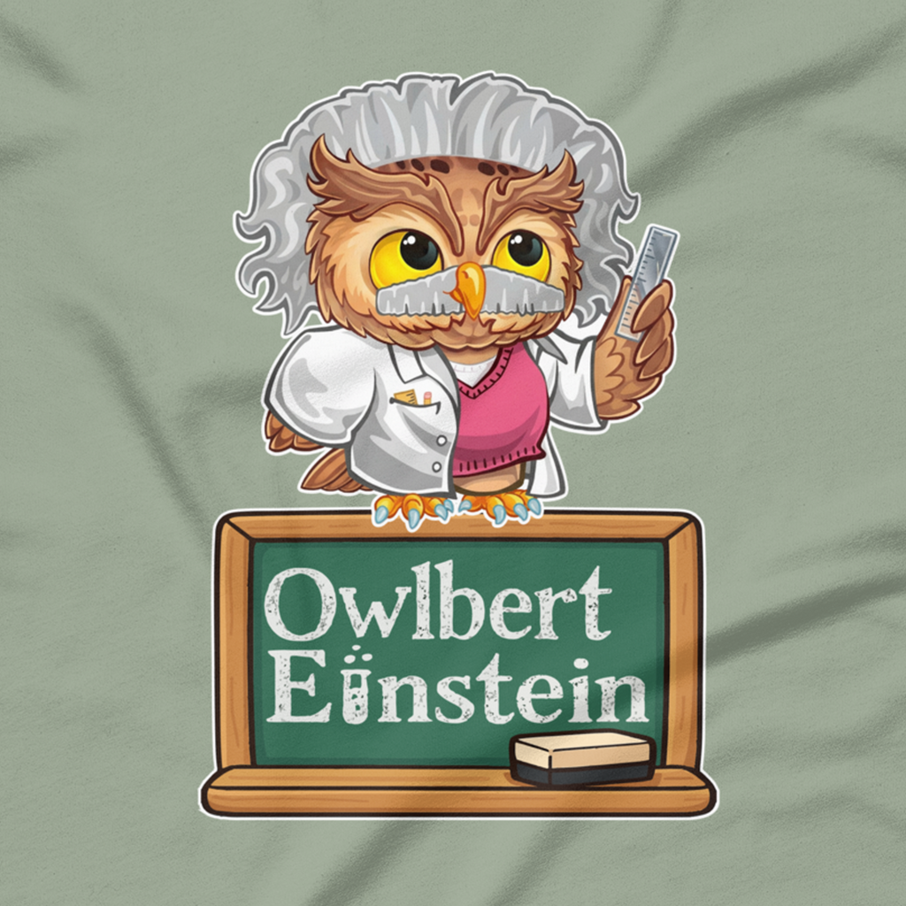 Owlbert Einstein t-shirt