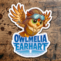 Owlmelia Earhart sticker