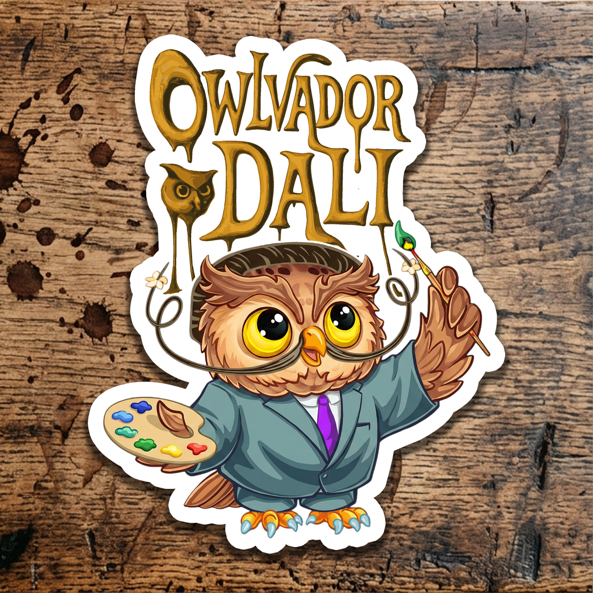 Owlvador Dali sticker